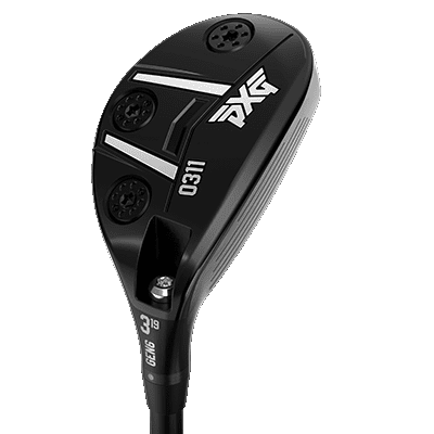 black and white PXG 0311 Gen 6 XF hybrid club from the front