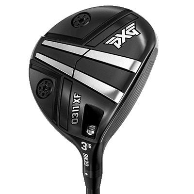 black PXG Gen 6 XF Fairway Wood club head from the side