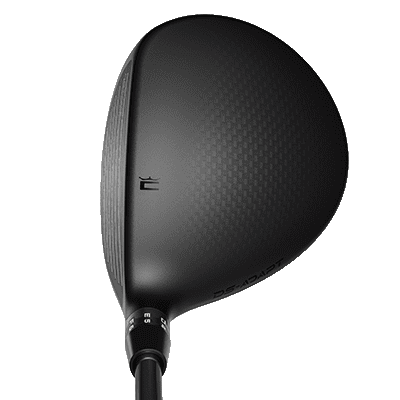 image displaying the Cobra DS Adapt LS Fairway wood golf club from the top with the crown in focus
