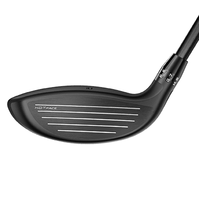 image displaying the Cobra DS Adapt MAX Fairway wood golf club from the side with the club face in focus