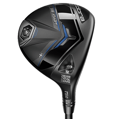 image displaying the Cobra DS Adapt X Fairway wood golf club from the front
