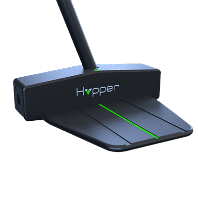 image of the Hopper golf putter with a green alignment line on a neutral background