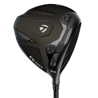 Black and matte bronze Taylormade Qi4D Driver from the front