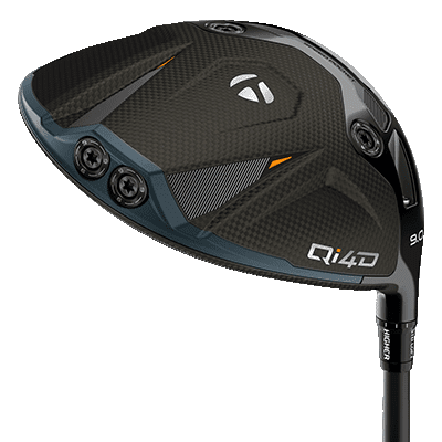 Black and matte bronze Taylormade Qi4D Driver from the side