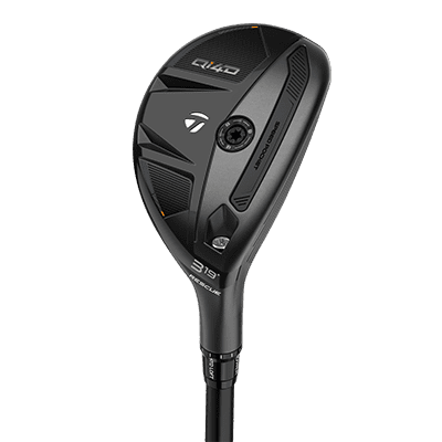 Black and matte bronze Taylormade Qi4D Hybrid from the front