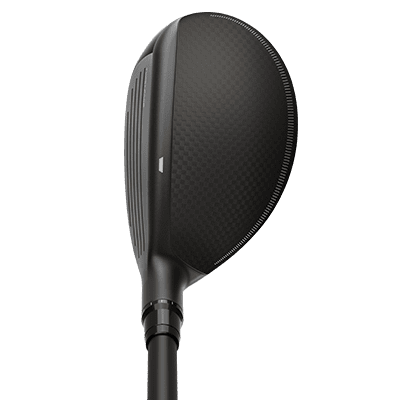 Black and matte bronze Taylormade Qi4D Hybrid from the top