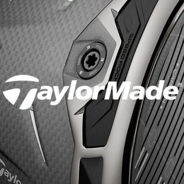 white TaylorMade logo on a neutral background