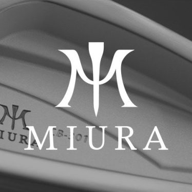 Banner displaying the Miura logo with a Miura golf club iron in the background